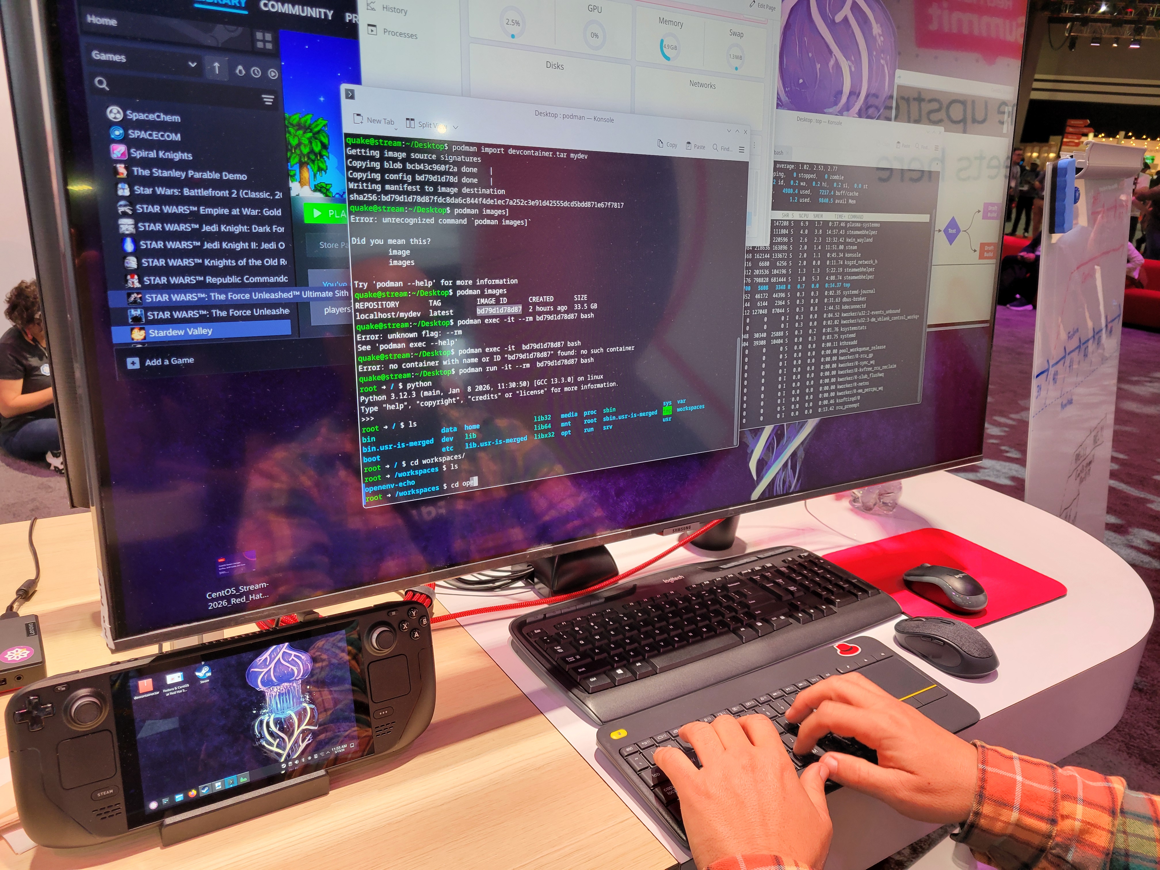 CentOS on Steam at Booth